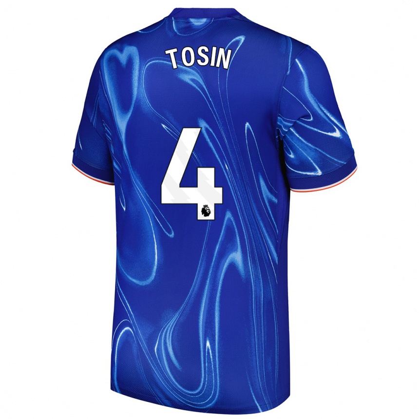 Kinder Fußball Tosin Adarabioyo #4 Blau Weiß Heimtrikot Trikot 2024/25 T-Shirt Luxemburg