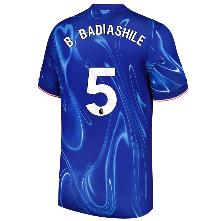 Kinder Fußball Benoît Badiashile #5 Blau Weiß Heimtrikot Trikot 2024/25 T-Shirt Luxemburg