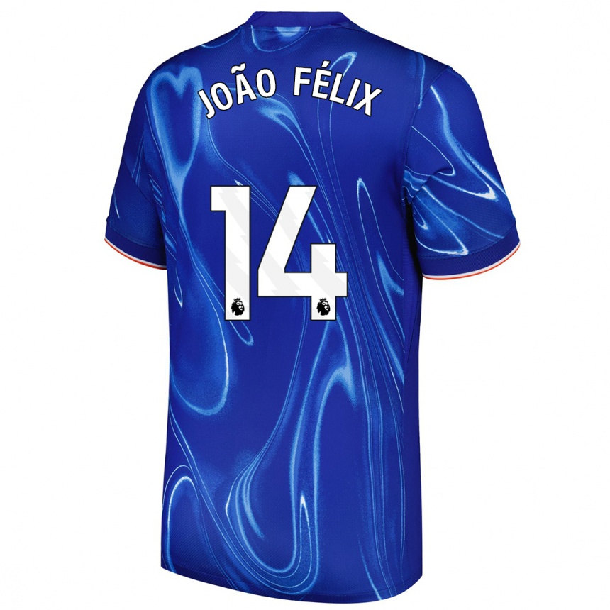 Kinder Fußball Joao Felix #14 Blau Weiß Heimtrikot Trikot 2024/25 T-Shirt Luxemburg