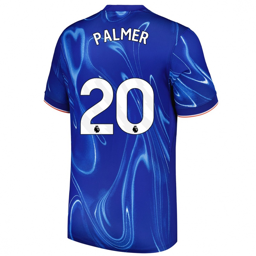 Kinder Fußball Cole Palmer #20 Blau Weiß Heimtrikot Trikot 2024/25 T-Shirt Luxemburg