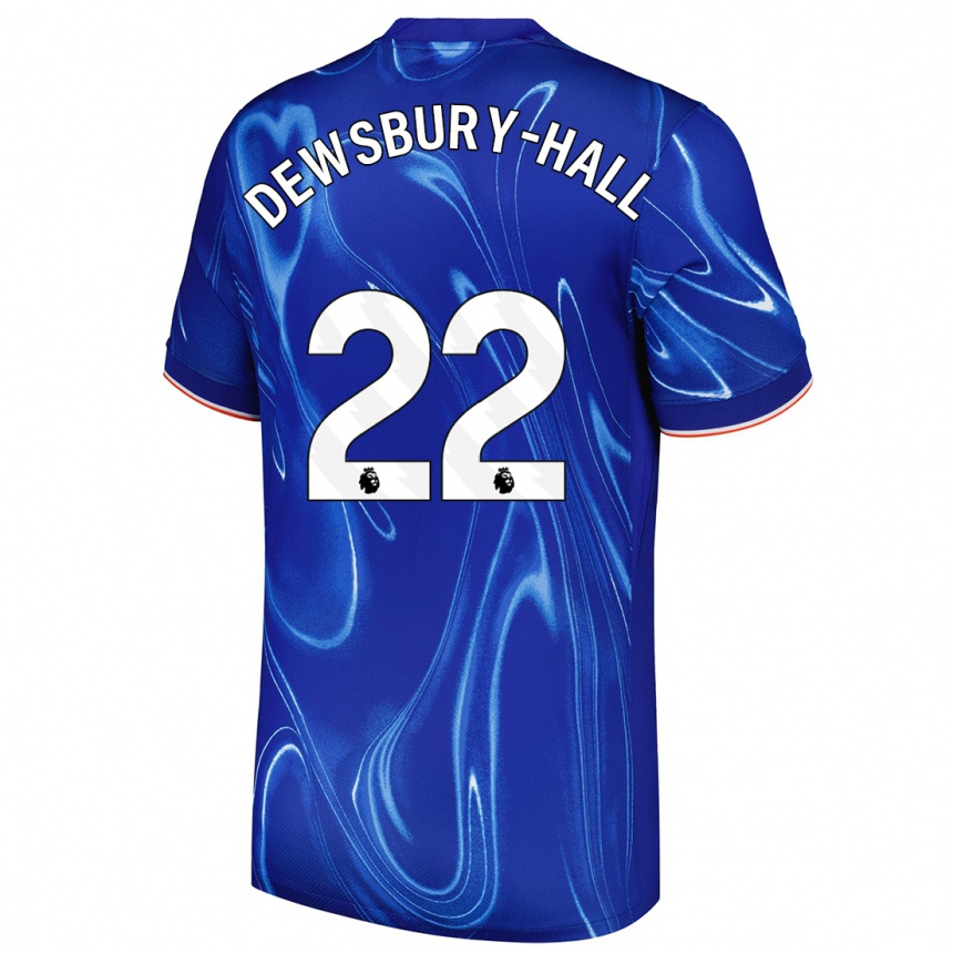 Kinder Fußball Kiernan Dewsbury-Hall #22 Blau Weiß Heimtrikot Trikot 2024/25 T-Shirt Luxemburg