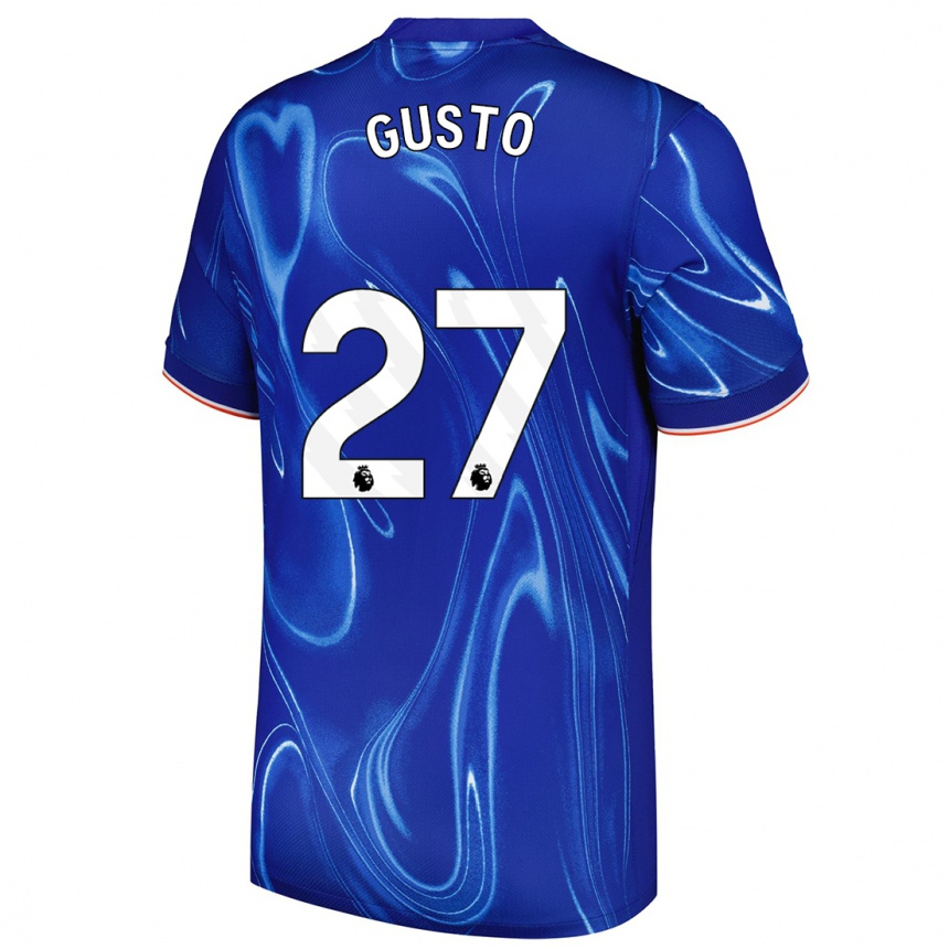 Kinder Fußball Malo Gusto #27 Blau Weiß Heimtrikot Trikot 2024/25 T-Shirt Luxemburg