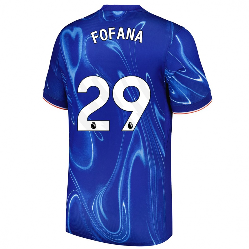 Kinder Fußball Wesley Fofana #29 Blau Weiß Heimtrikot Trikot 2024/25 T-Shirt Luxemburg