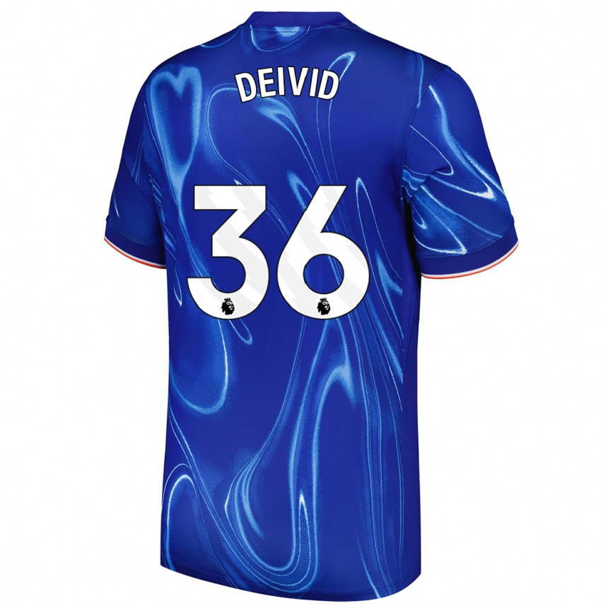 Kinder Fußball Deivid Washington #36 Blau Weiß Heimtrikot Trikot 2024/25 T-Shirt Luxemburg