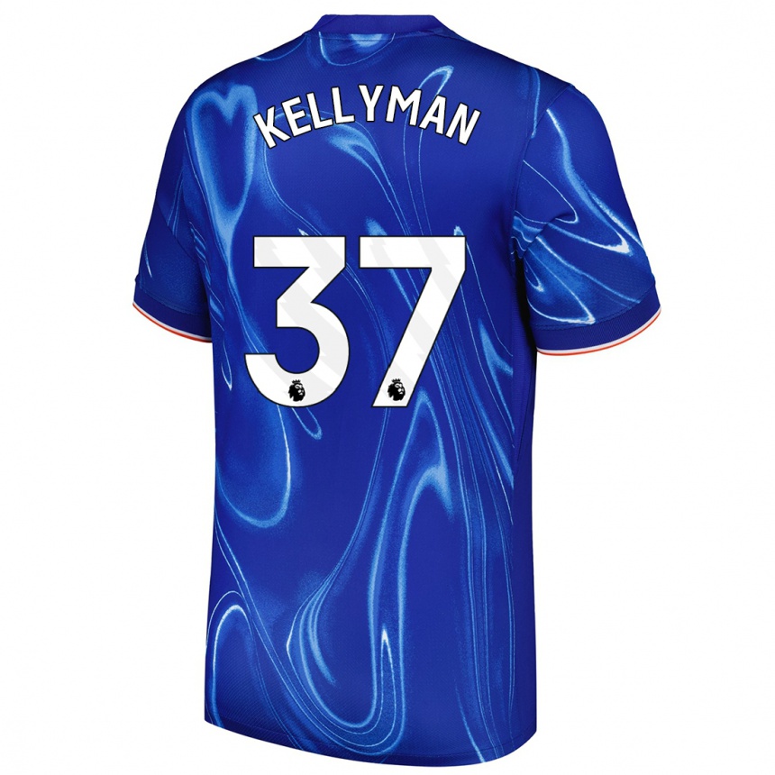 Kinder Fußball Omari Kellyman #37 Blau Weiß Heimtrikot Trikot 2024/25 T-Shirt Luxemburg