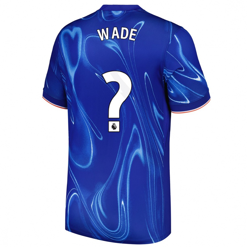 Kinder Fußball Shaun Wade #0 Blau Weiß Heimtrikot Trikot 2024/25 T-Shirt Luxemburg