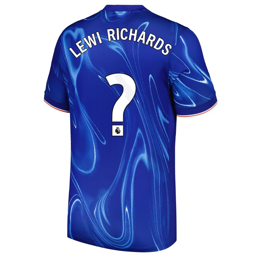 Kinder Fußball Lewi Richards #0 Blau Weiß Heimtrikot Trikot 2024/25 T-Shirt Luxemburg