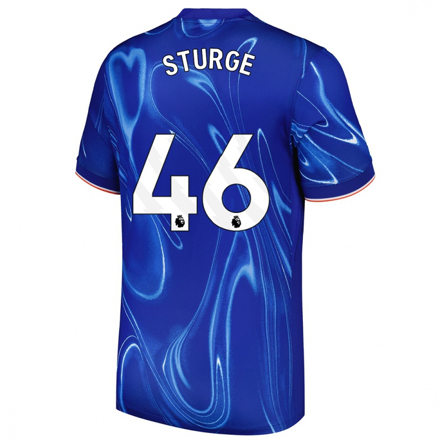 Kinder Fußball Zak Sturge #46 Blau Weiß Heimtrikot Trikot 2024/25 T-Shirt Luxemburg