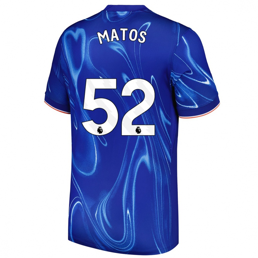 Kinder Fußball Alex Matos #52 Blau Weiß Heimtrikot Trikot 2024/25 T-Shirt Luxemburg