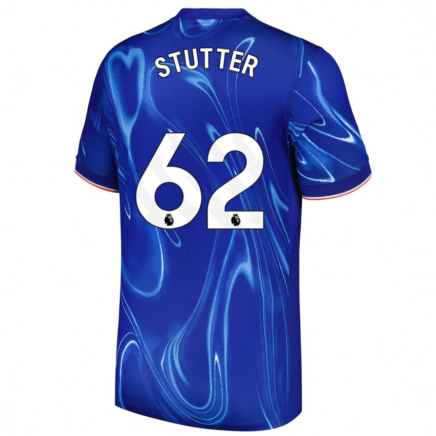 Kinder Fußball Ronnie Stutter #62 Blau Weiß Heimtrikot Trikot 2024/25 T-Shirt Luxemburg