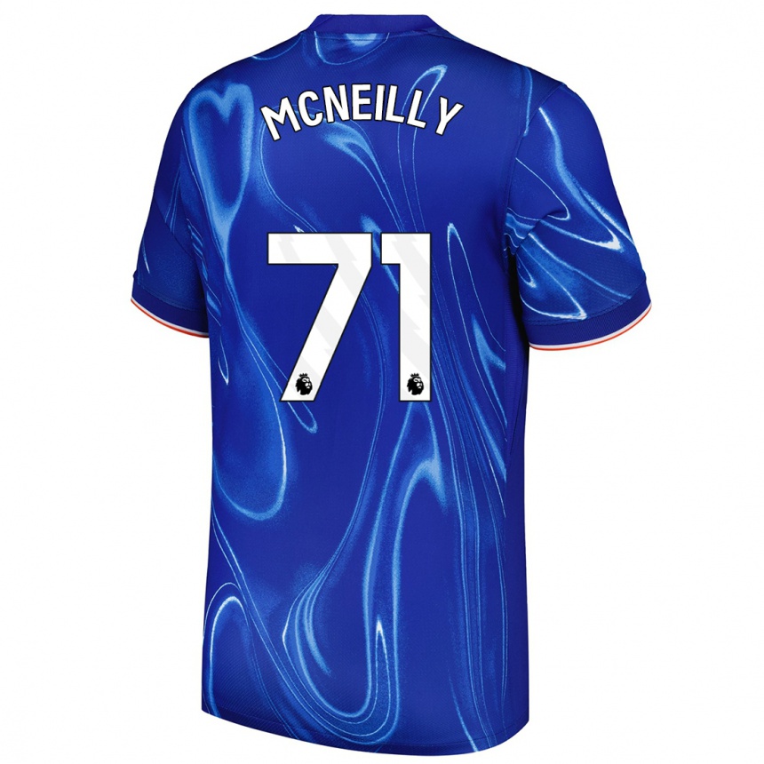 Kinder Fußball Donnell Mcneilly #71 Blau Weiß Heimtrikot Trikot 2024/25 T-Shirt Luxemburg