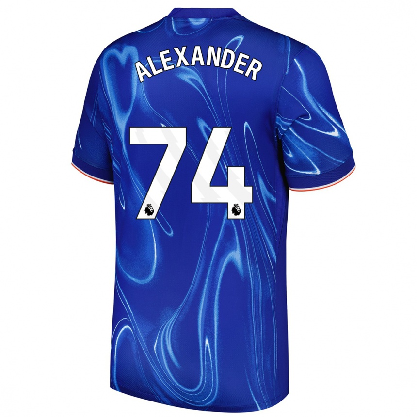 Kinder Fußball Reiss Alexander Russell-Denny #74 Blau Weiß Heimtrikot Trikot 2024/25 T-Shirt Luxemburg