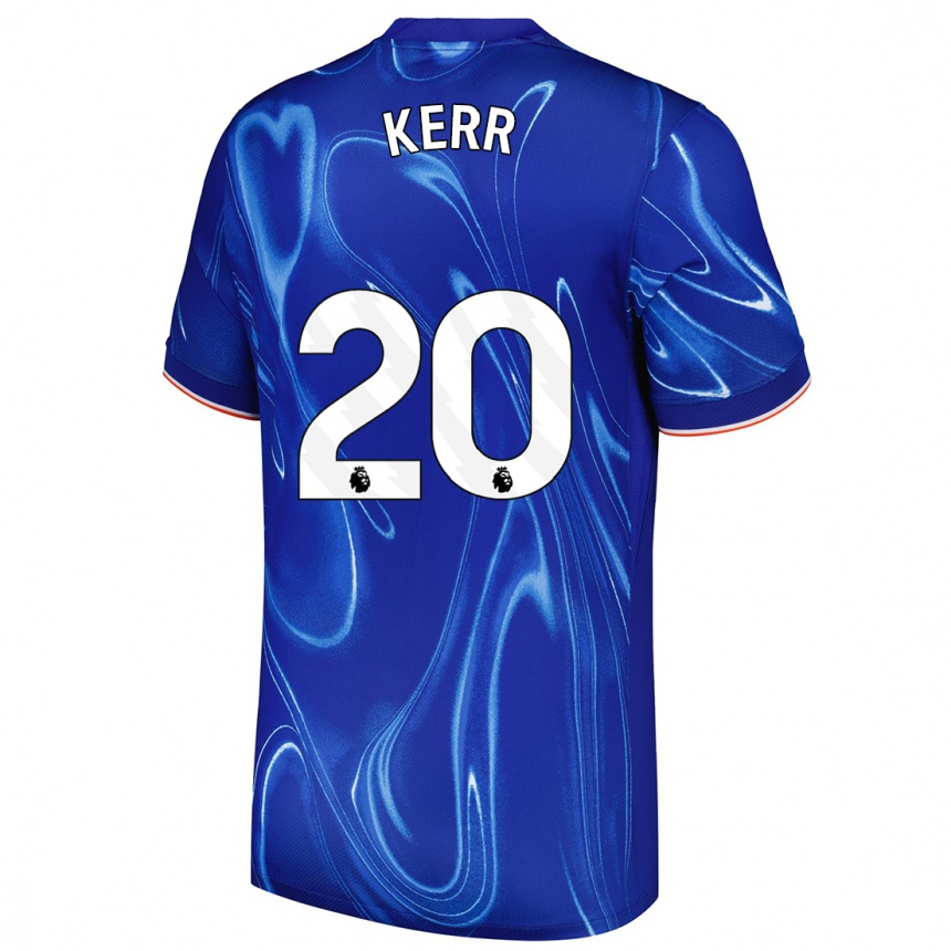 Kinder Fußball Sam Kerr #20 Blau Weiß Heimtrikot Trikot 2024/25 T-Shirt Luxemburg