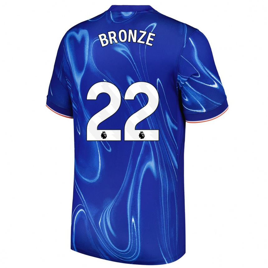 Kinder Fußball Lucy Bronze #22 Blau Weiß Heimtrikot Trikot 2024/25 T-Shirt Luxemburg