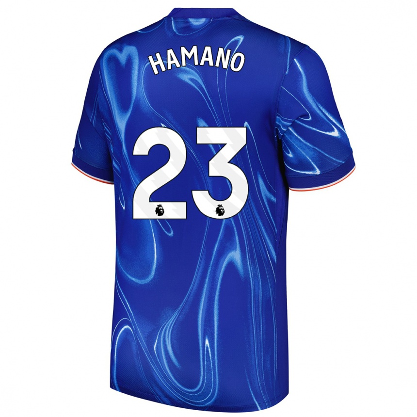 Kinder Fußball Maika Hamano #23 Blau Weiß Heimtrikot Trikot 2024/25 T-Shirt Luxemburg