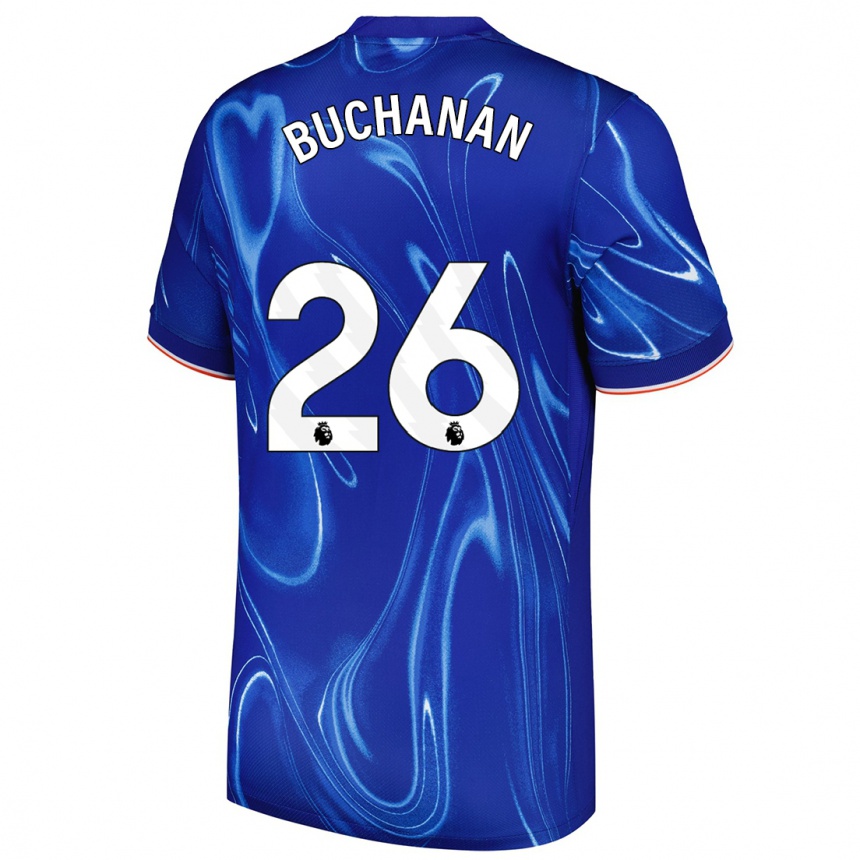 Kinder Fußball Kadeisha Buchanan #26 Blau Weiß Heimtrikot Trikot 2024/25 T-Shirt Luxemburg