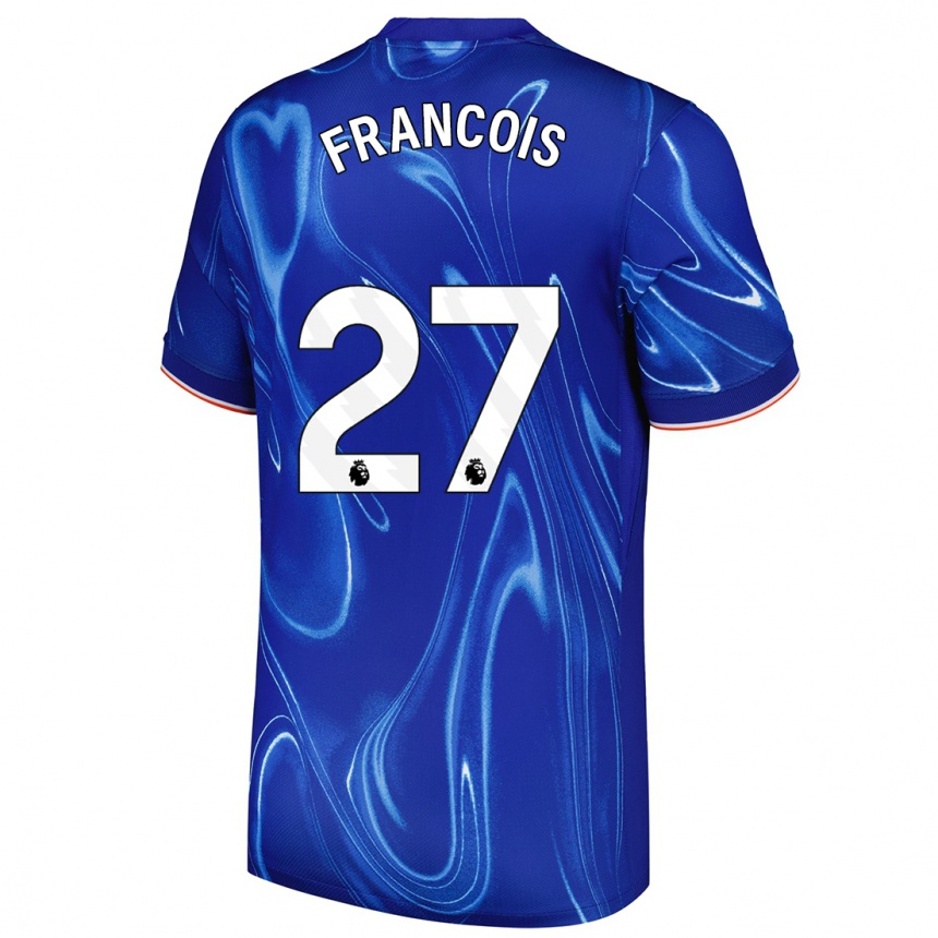 Kinder Fußball Oriane Jean-François #27 Blau Weiß Heimtrikot Trikot 2024/25 T-Shirt Luxemburg