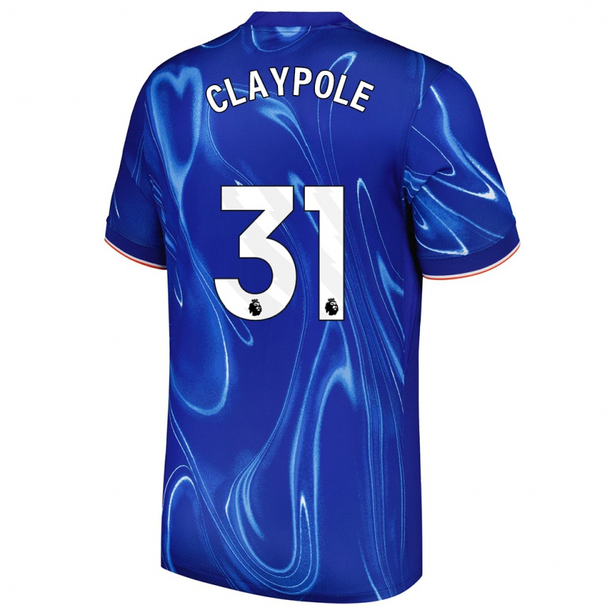 Kinder Fußball Aimee Claypole #31 Blau Weiß Heimtrikot Trikot 2024/25 T-Shirt Luxemburg