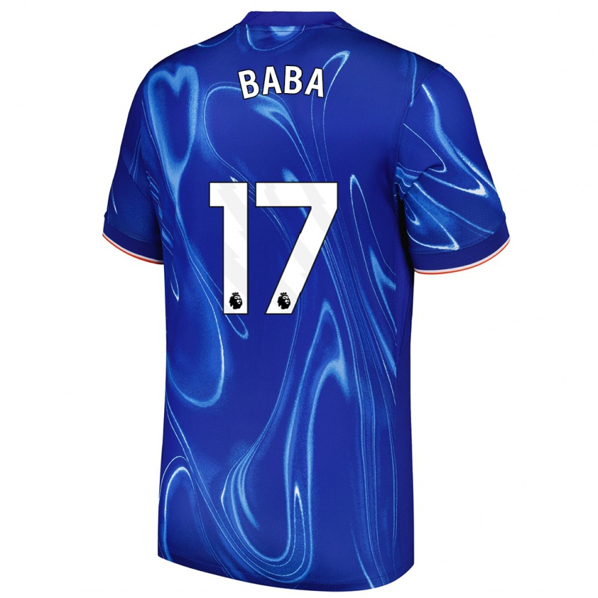 Kinder Fußball Abdul-Rahman Baba #17 Blau Weiß Heimtrikot Trikot 2024/25 T-Shirt Luxemburg