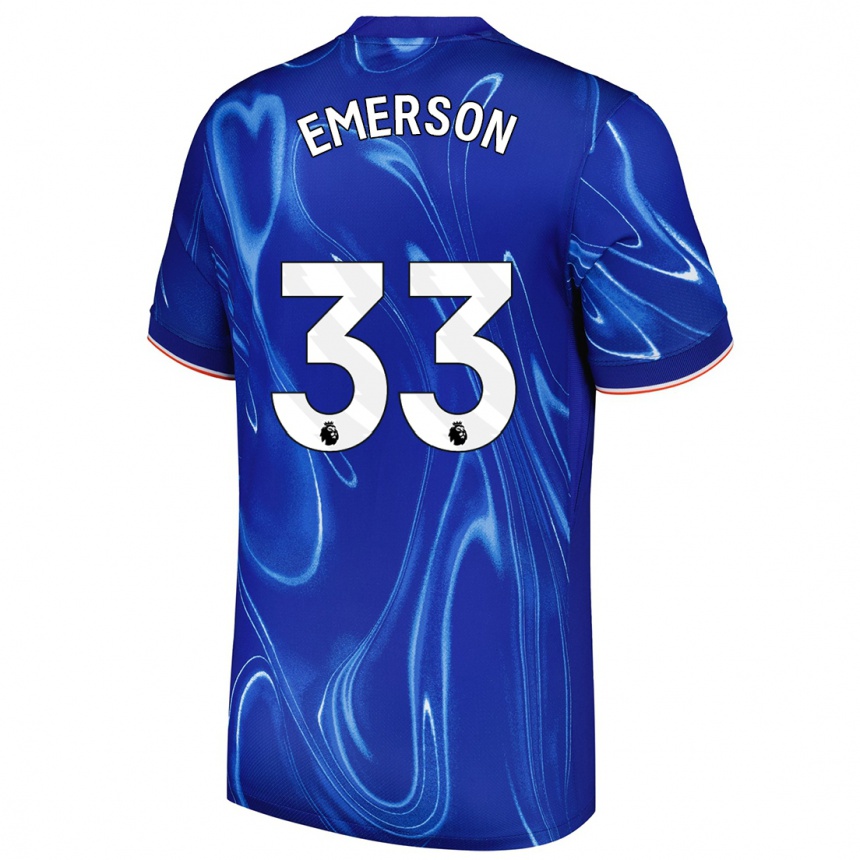 Kinder Fußball Emerson #33 Blau Weiß Heimtrikot Trikot 2024/25 T-Shirt Luxemburg