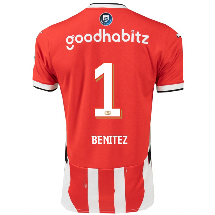 Kinder Fußball Walter Benítez #1 Rot Weiß Heimtrikot Trikot 2024/25 T-Shirt Luxemburg