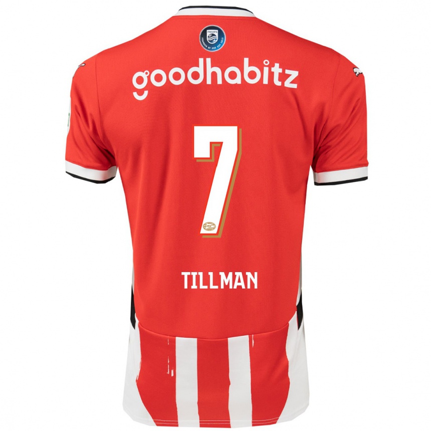 Kinder Fußball Malik Tillman #7 Rot Weiß Heimtrikot Trikot 2024/25 T-Shirt Luxemburg