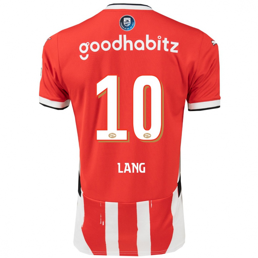 Kinder Fußball Noa Lang #10 Rot Weiß Heimtrikot Trikot 2024/25 T-Shirt Luxemburg