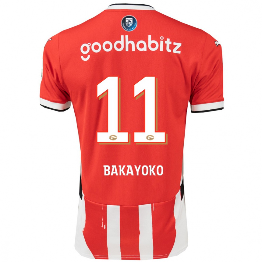 Kinder Fußball Johan Bakayoko #11 Rot Weiß Heimtrikot Trikot 2024/25 T-Shirt Luxemburg