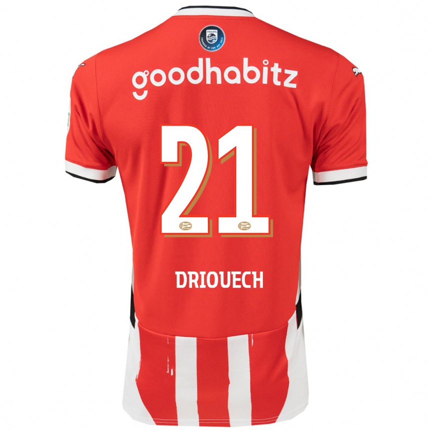 Kinder Fußball Couhaib Driouech #21 Rot Weiß Heimtrikot Trikot 2024/25 T-Shirt Luxemburg