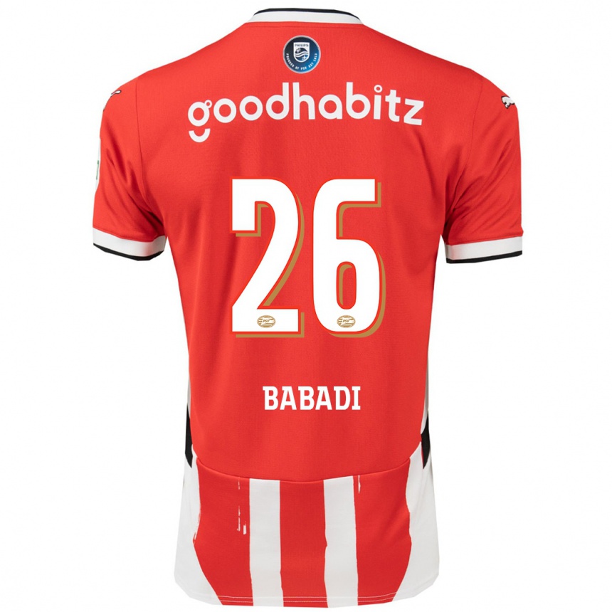 Kinder Fußball Isaac Babadi #26 Rot Weiß Heimtrikot Trikot 2024/25 T-Shirt Luxemburg