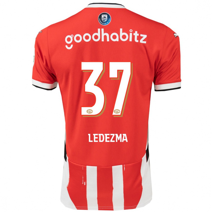 Kinder Fußball Richard Ledezma #37 Rot Weiß Heimtrikot Trikot 2024/25 T-Shirt Luxemburg