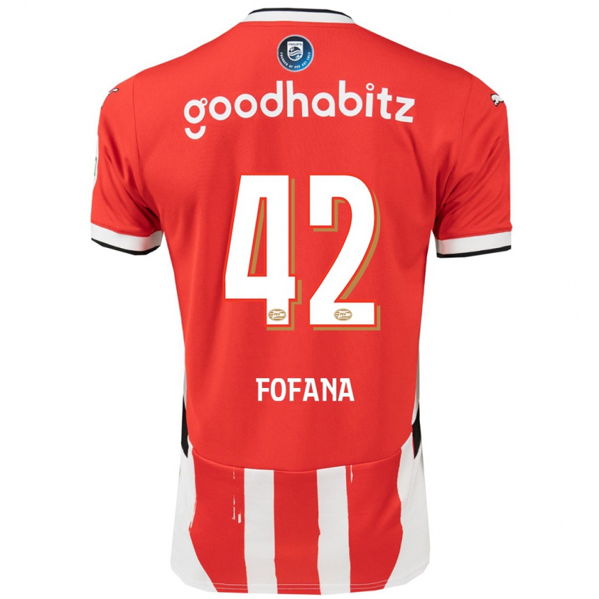 Kinder Fußball Fode Fofana #42 Rot Weiß Heimtrikot Trikot 2024/25 T-Shirt Luxemburg