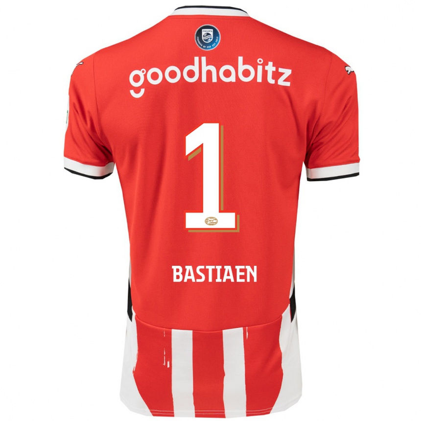 Kinder Fußball Femke Bastiaen #1 Rot Weiß Heimtrikot Trikot 2024/25 T-Shirt Luxemburg