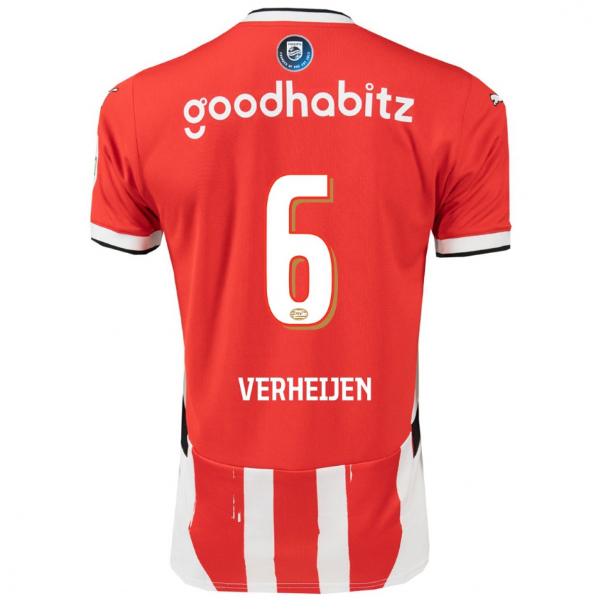 Kinder Fußball Janneke Verheijen #6 Rot Weiß Heimtrikot Trikot 2024/25 T-Shirt Luxemburg