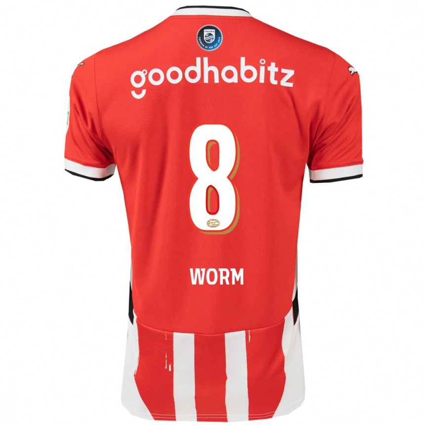 Kinder Fußball Siri Worm #8 Rot Weiß Heimtrikot Trikot 2024/25 T-Shirt Luxemburg