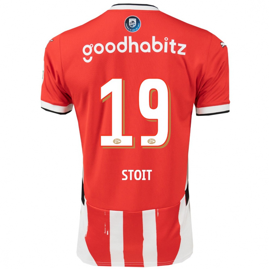 Kinder Fußball Fleur Stoit #19 Rot Weiß Heimtrikot Trikot 2024/25 T-Shirt Luxemburg