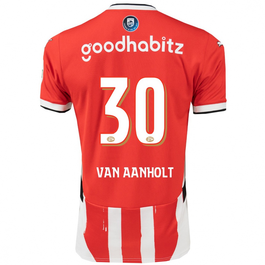 Kinder Fußball Patrick Van Aanholt #30 Rot Weiß Heimtrikot Trikot 2024/25 T-Shirt Luxemburg