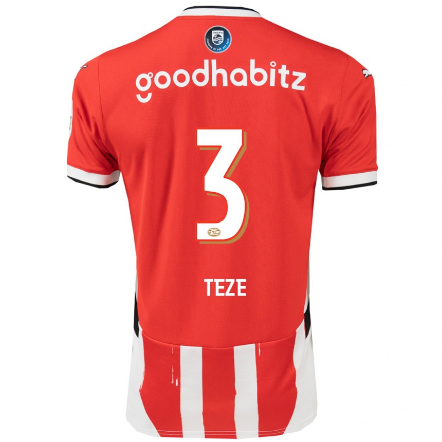 Kinder Fußball Jordan Teze #3 Rot Weiß Heimtrikot Trikot 2024/25 T-Shirt Luxemburg