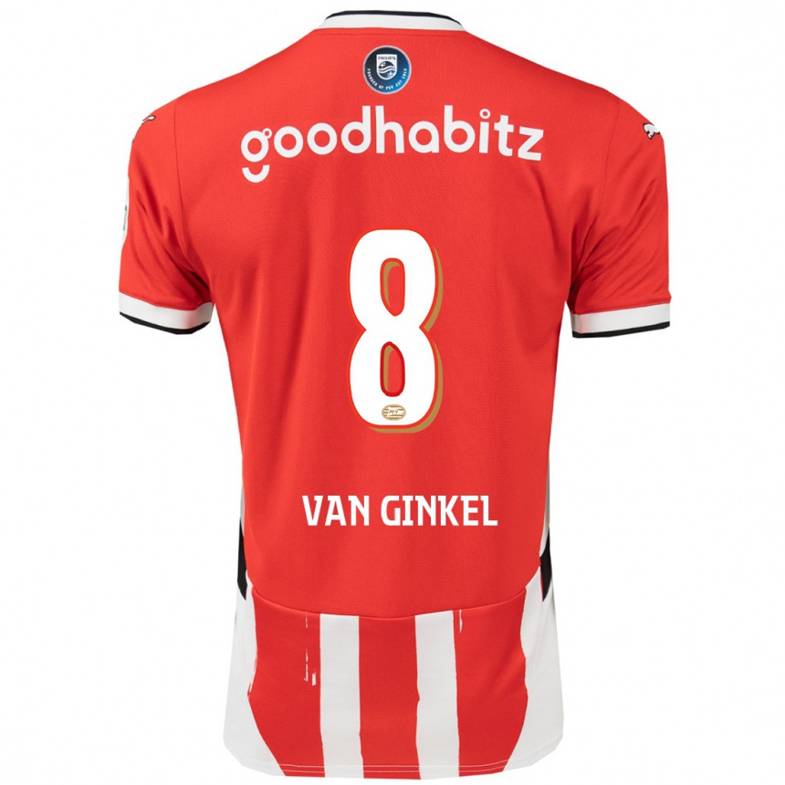 Kinder Fußball Marco Van Ginkel #8 Rot Weiß Heimtrikot Trikot 2024/25 T-Shirt Luxemburg