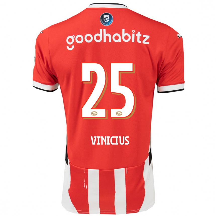 Kinder Fußball Carlos Vinicius #25 Rot Weiß Heimtrikot Trikot 2024/25 T-Shirt Luxemburg