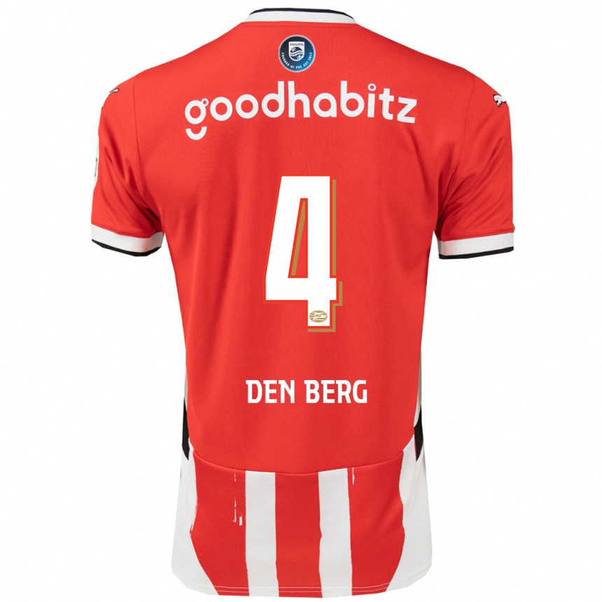 Kinder Fußball Mandy Van Den Berg #4 Rot Weiß Heimtrikot Trikot 2024/25 T-Shirt Luxemburg