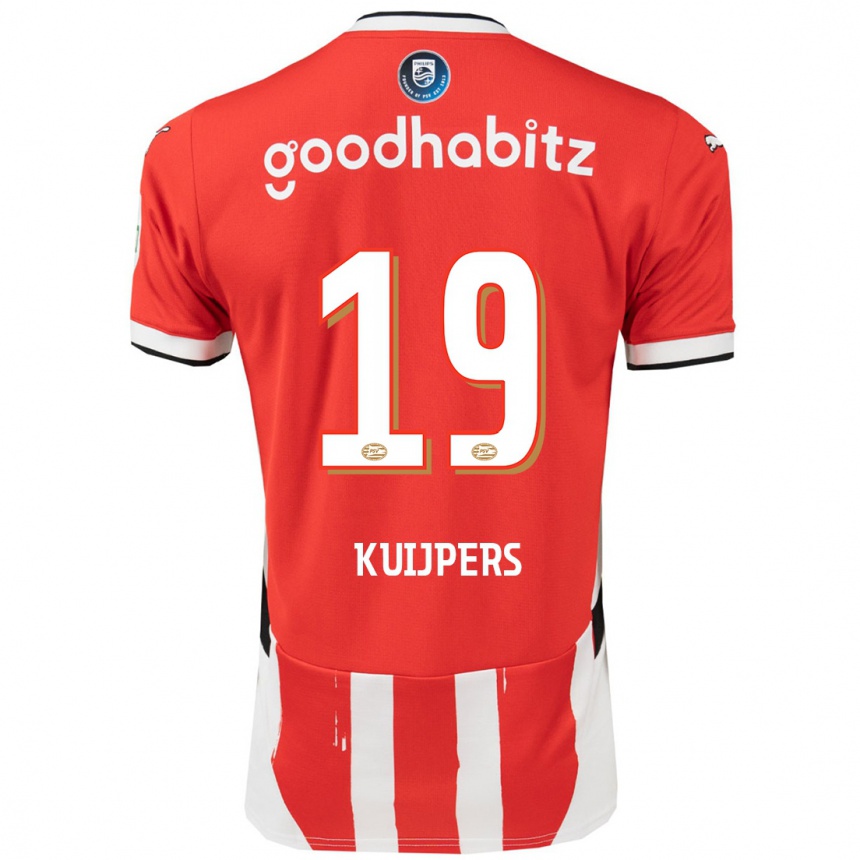 Kinder Fußball Jeslynn Kuijpers #19 Rot Weiß Heimtrikot Trikot 2024/25 T-Shirt Luxemburg