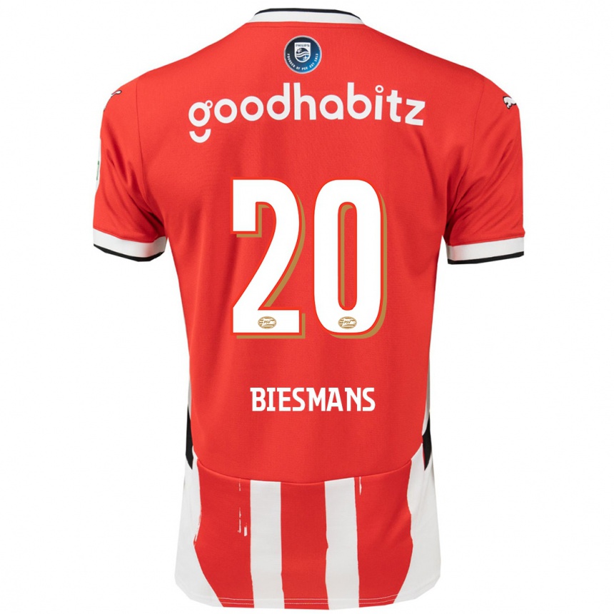 Kinder Fußball Julie Biesmans #20 Rot Weiß Heimtrikot Trikot 2024/25 T-Shirt Luxemburg