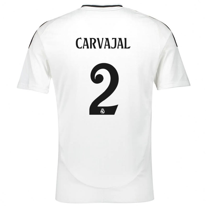 Kinder Fußball Daniel Carvajal #2 Weiß Heimtrikot Trikot 2024/25 T-Shirt Luxemburg