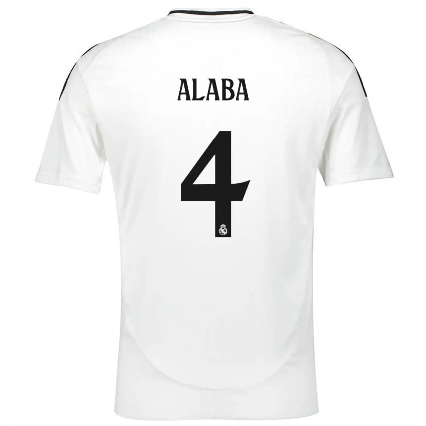 Kinder Fußball David Alaba #4 Weiß Heimtrikot Trikot 2024/25 T-Shirt Luxemburg