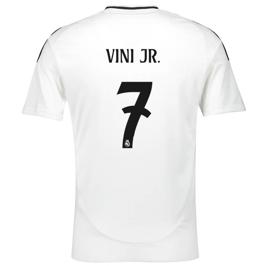 Kinder Fußball Vinicius Junior #7 Weiß Heimtrikot Trikot 2024/25 T-Shirt Luxemburg