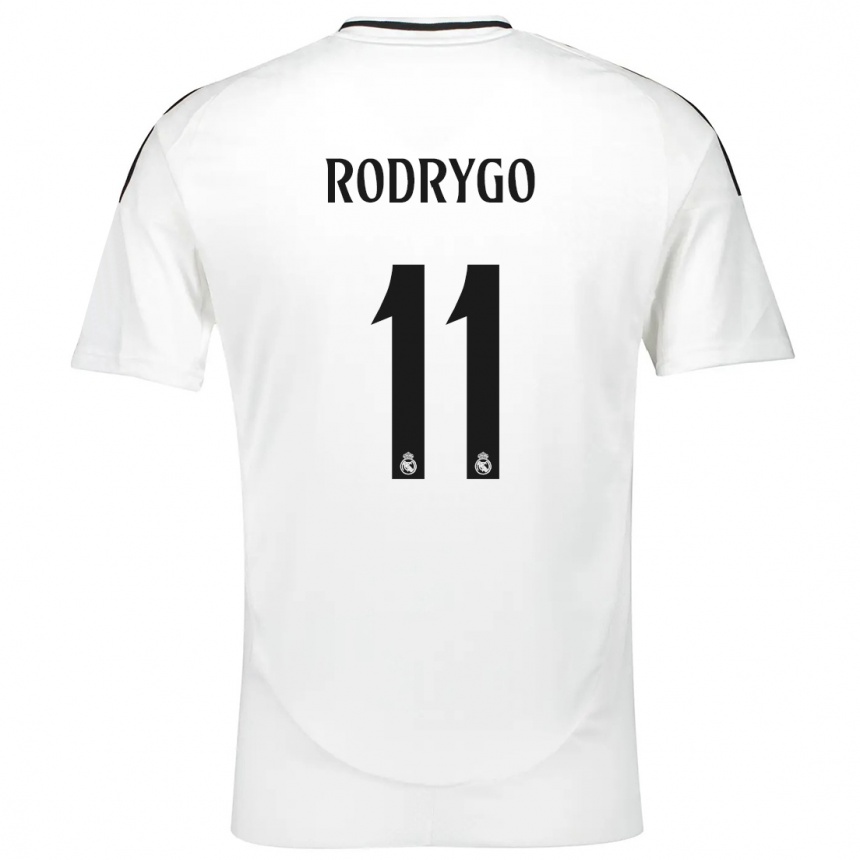 Kinder Fußball Rodrygo #11 Weiß Heimtrikot Trikot 2024/25 T-Shirt Luxemburg