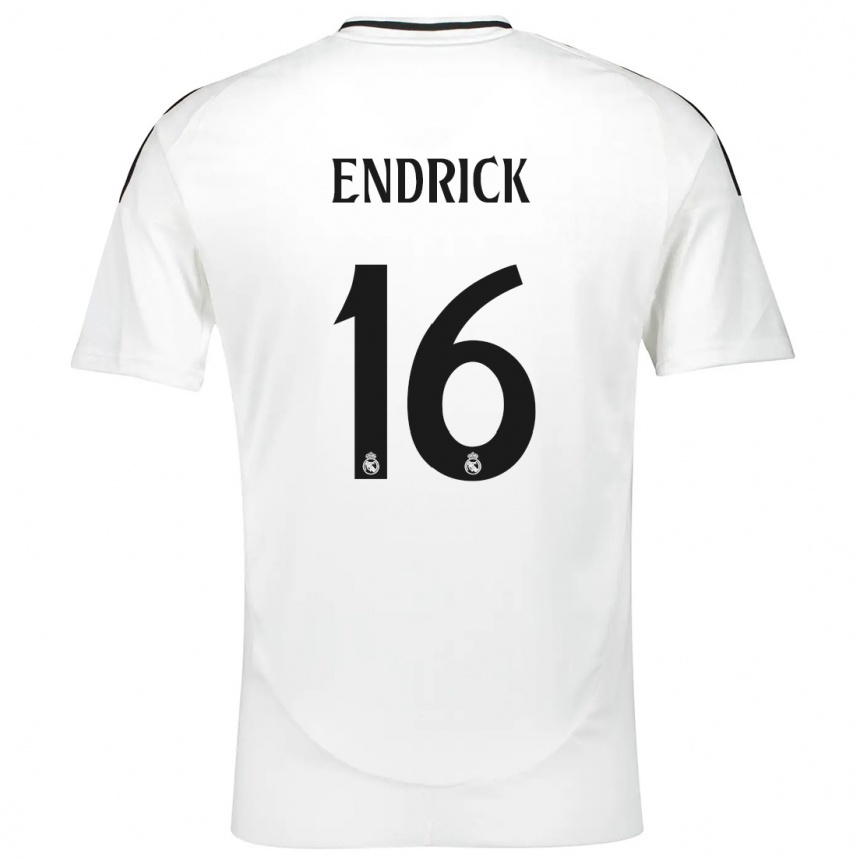 Kinder Fußball Endrick #16 Weiß Heimtrikot Trikot 2024/25 T-Shirt Luxemburg