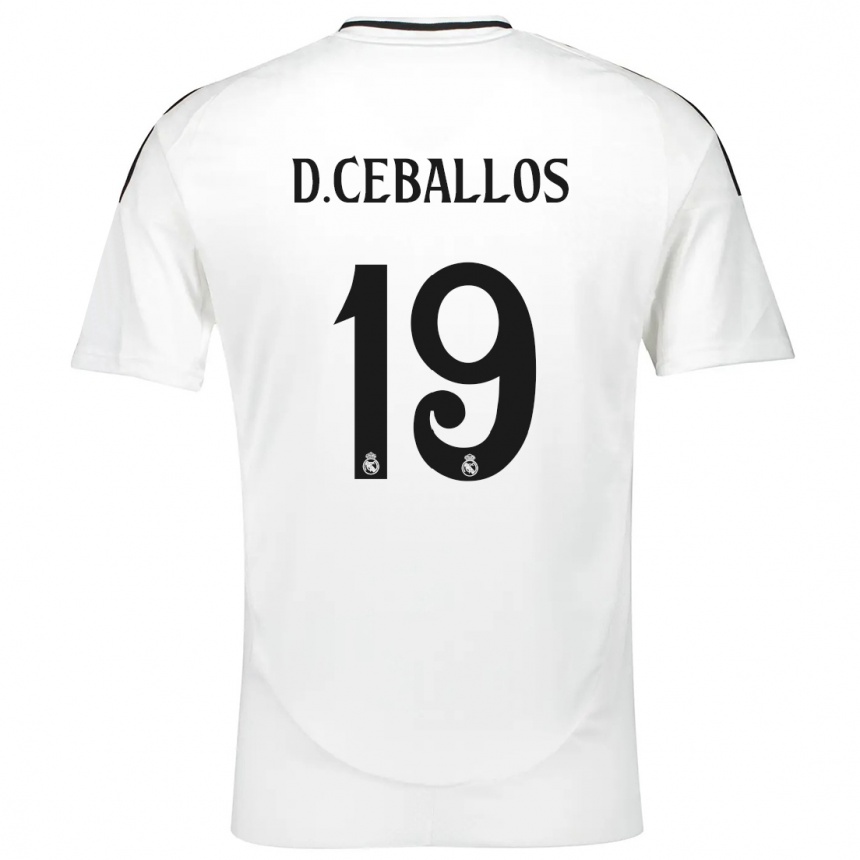 Kinder Fußball Dani Ceballos #19 Weiß Heimtrikot Trikot 2024/25 T-Shirt Luxemburg