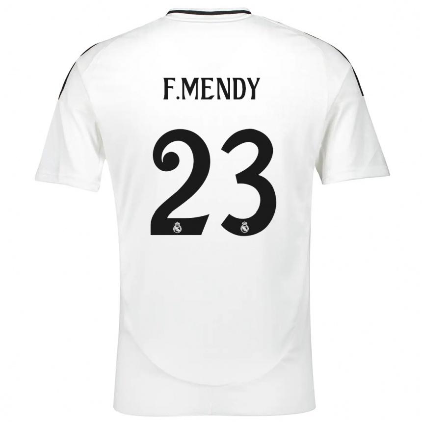 Kinder Fußball Ferland Mendy #23 Weiß Heimtrikot Trikot 2024/25 T-Shirt Luxemburg